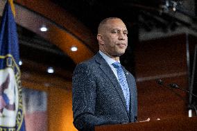 United States House Minority Leader Hakeem Jeffries hosts a press conference on the 41st day of the Democrat Shutdown