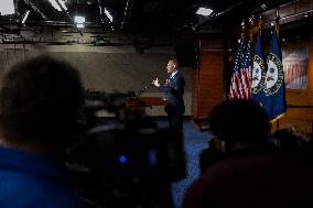 United States House Minority Leader Hakeem Jeffries hosts a press conference on the 41st day of the Democrat Shutdown