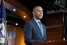 United States House Minority Leader Hakeem Jeffries hosts a press conference on the 41st day of the Democrat Shutdown