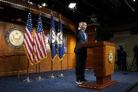 United States House Minority Leader Hakeem Jeffries hosts a press conference on the 41st day of the Democrat Shutdown