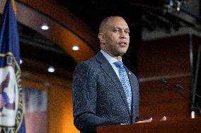 United States House Minority Leader Hakeem Jeffries hosts a press conference on the 41st day of the Democrat Shutdown