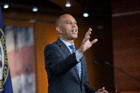 United States House Minority Leader Hakeem Jeffries hosts a press conference on the 41st day of the Democrat Shutdown