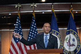 United States House Minority Leader Hakeem Jeffries hosts a press conference on the 41st day of the Democrat Shutdown
