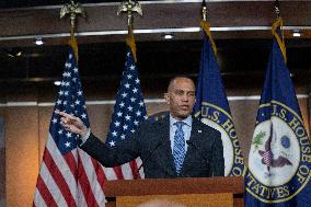 United States House Minority Leader Hakeem Jeffries hosts a press conference on the 41st day of the Democrat Shutdown