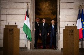 Macron and Mahmud Abbas Press Conf at Elysee Palace - Paris