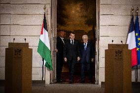 Macron and Mahmud Abbas Press Conf at Elysee Palace - Paris