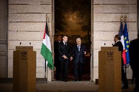 Macron and Mahmud Abbas Press Conf at Elysee Palace - Paris
