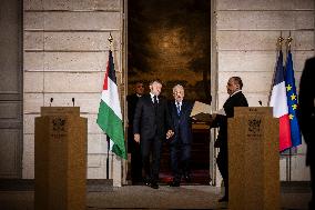 Macron and Mahmud Abbas Press Conf at Elysee Palace - Paris