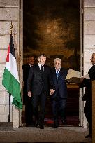 Macron and Mahmud Abbas Press Conf at Elysee Palace - Paris