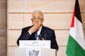 Macron and Mahmud Abbas Press Conf at Elysee Palace - Paris