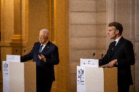 Macron and Mahmud Abbas Press Conf at Elysee Palace - Paris