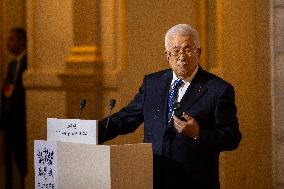Macron and Mahmud Abbas Press Conf at Elysee Palace - Paris