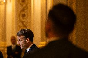 Macron and Mahmud Abbas Press Conf at Elysee Palace - Paris