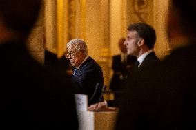 Macron and Mahmud Abbas Press Conf at Elysee Palace - Paris