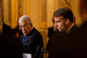 Macron and Mahmud Abbas Press Conf at Elysee Palace - Paris