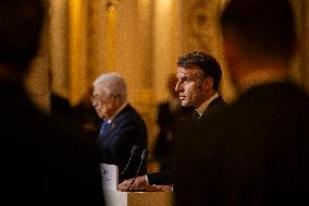 Macron and Mahmud Abbas Press Conf at Elysee Palace - Paris