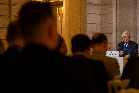 Macron and Mahmud Abbas Press Conf at Elysee Palace - Paris