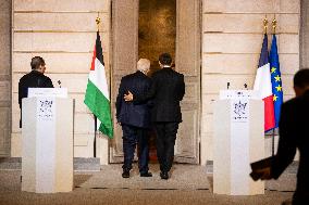 Macron and Mahmud Abbas Press Conf at Elysee Palace - Paris