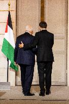 Macron and Mahmud Abbas Press Conf at Elysee Palace - Paris