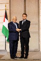 Macron and Mahmud Abbas Press Conf at Elysee Palace - Paris