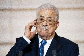 Macron and Mahmud Abbas Press Conf at Elysee Palace - Paris