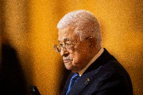Macron and Mahmud Abbas Press Conf at Elysee Palace - Paris