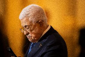 Macron and Mahmud Abbas Press Conf at Elysee Palace - Paris