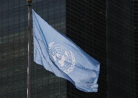 U.N. flag at U.N. headquarters in New York