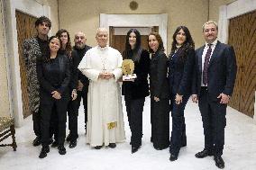 Pope Leo XIV Meets Italian Pop Queen Laura Pausini - Vatican