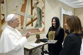 Pope Leo XIV Meets Italian Pop Queen Laura Pausini - Vatican