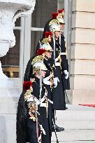 Yael Braun-Pivet Welcomes Mahmoud Abbas At The National Assembly - Paris