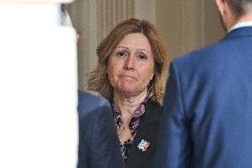 Yael Braun-Pivet Welcomes Mahmoud Abbas At The National Assembly - Paris