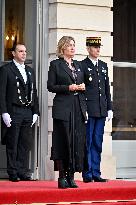 Yael Braun-Pivet Welcomes Mahmoud Abbas At The National Assembly - Paris