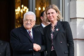 Yael Braun-Pivet Welcomes Mahmoud Abbas At The National Assembly - Paris