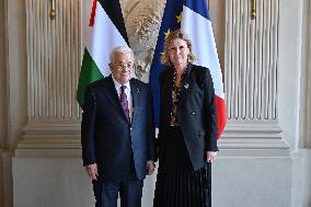 Yael Braun-Pivet Welcomes Mahmoud Abbas At The National Assembly - Paris