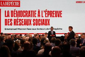 President Macron Meets Readers of La Depeche du Midi - Toulouse