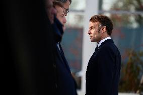 President Macron Arrives at Air Base 101 - Toulouse