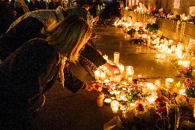Tribute to November 13 at Republique Square - Paris