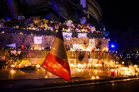 Tribute to November 13 at Republique Square - Paris
