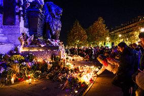 Tribute to November 13 at Republique Square - Paris
