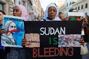 Demonstration in Solidarity with The Sudanese People - Rome