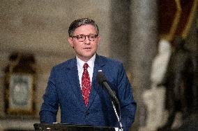 Speak Johnson Presser After US House Vote to Reopen the US Government