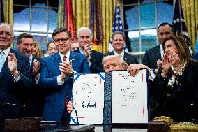 President Trump Signs Funding Bill To Reopen The Federal Government