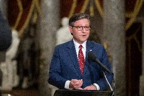 Speak Johnson Presser After US House Vote to Reopen the US Government