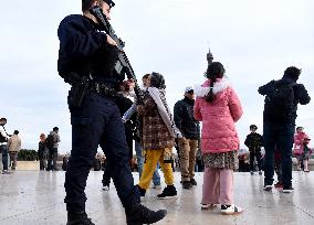 Security In Front Of The Eiffel Tower - Paris