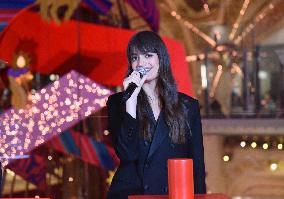 Clara Luciani During Christmas Opening At Galeries Lafayette - Paris