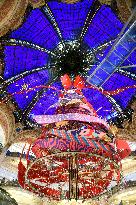 Clara Luciani During Christmas Opening At Galeries Lafayette - Paris