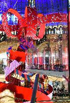 Clara Luciani During Christmas Opening At Galeries Lafayette - Paris