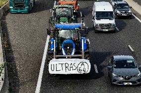 Farmers Mobilize Against Macron In Toulouse - France