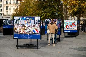 Tribute to November 13 at Republique Square - Paris
